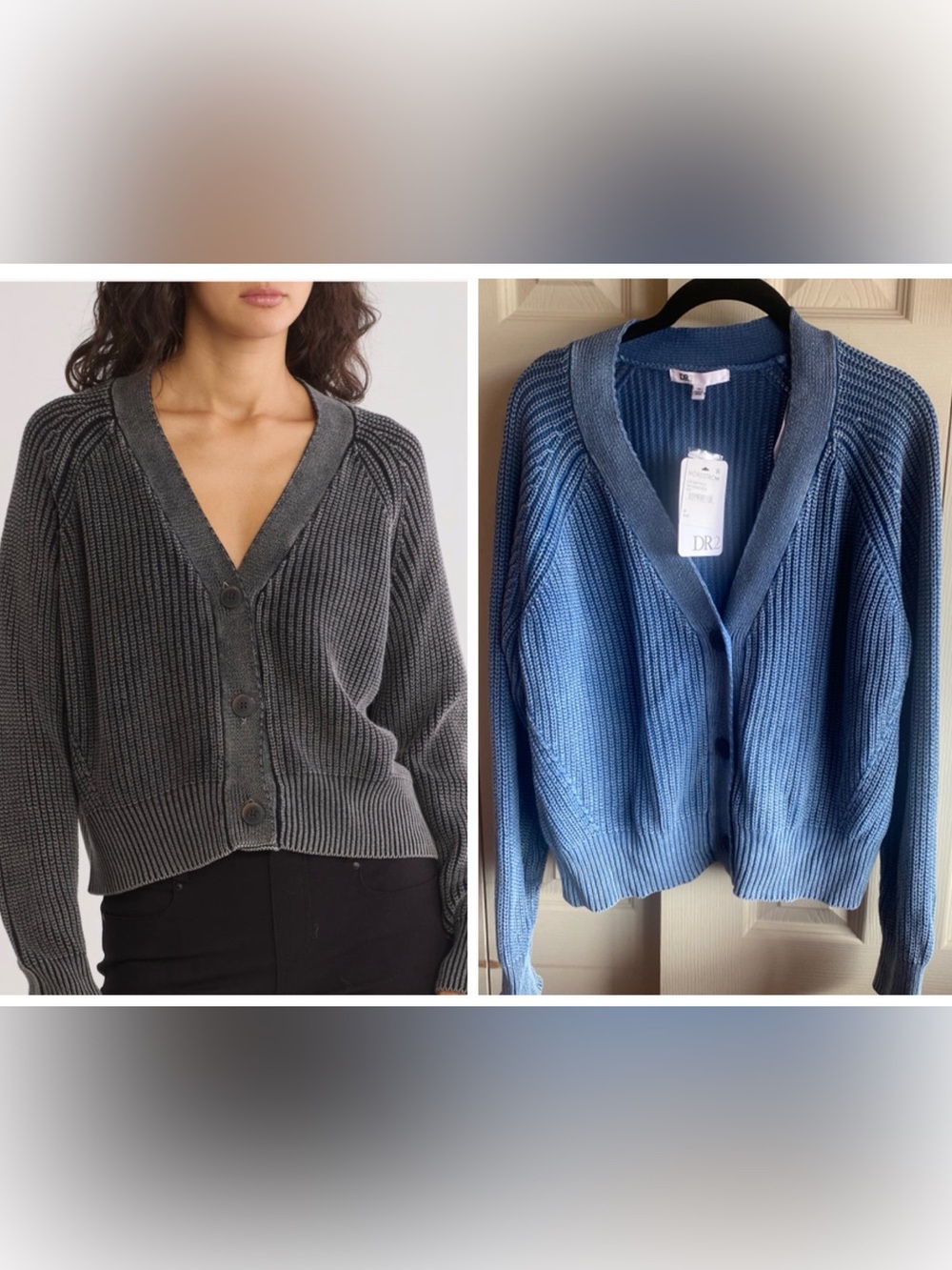 Daniel Rainn NWT V-Neck Ribbed Cotton Button Close Cardigan